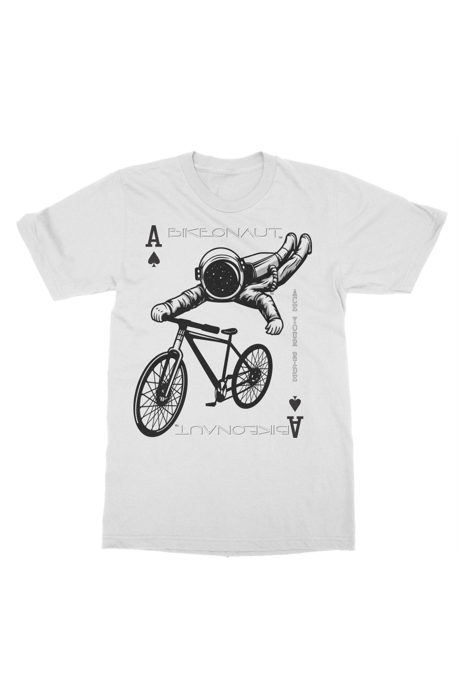 Bikeonaut Ace of Spades Men's White Tee